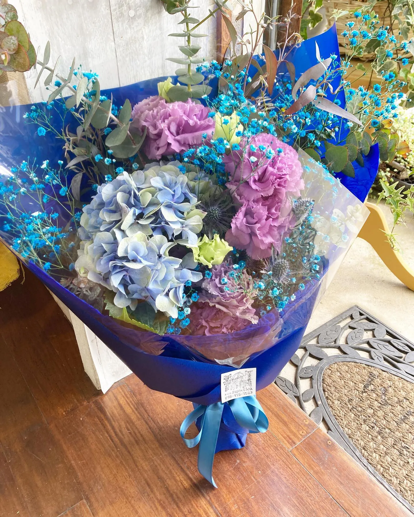 ブルー系花束　花の店sumika